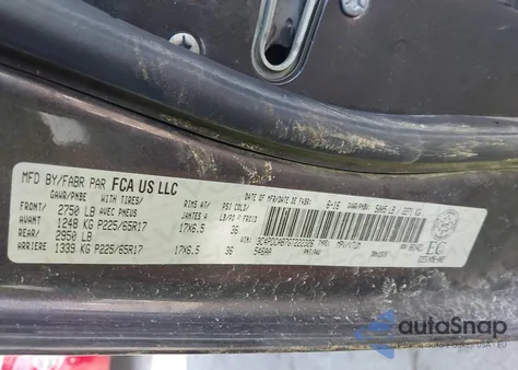 2016 Dodge Journey Cvp/Se Plus z USA, uszkodzony, nr VIN 3C4PDCAB7GT222326